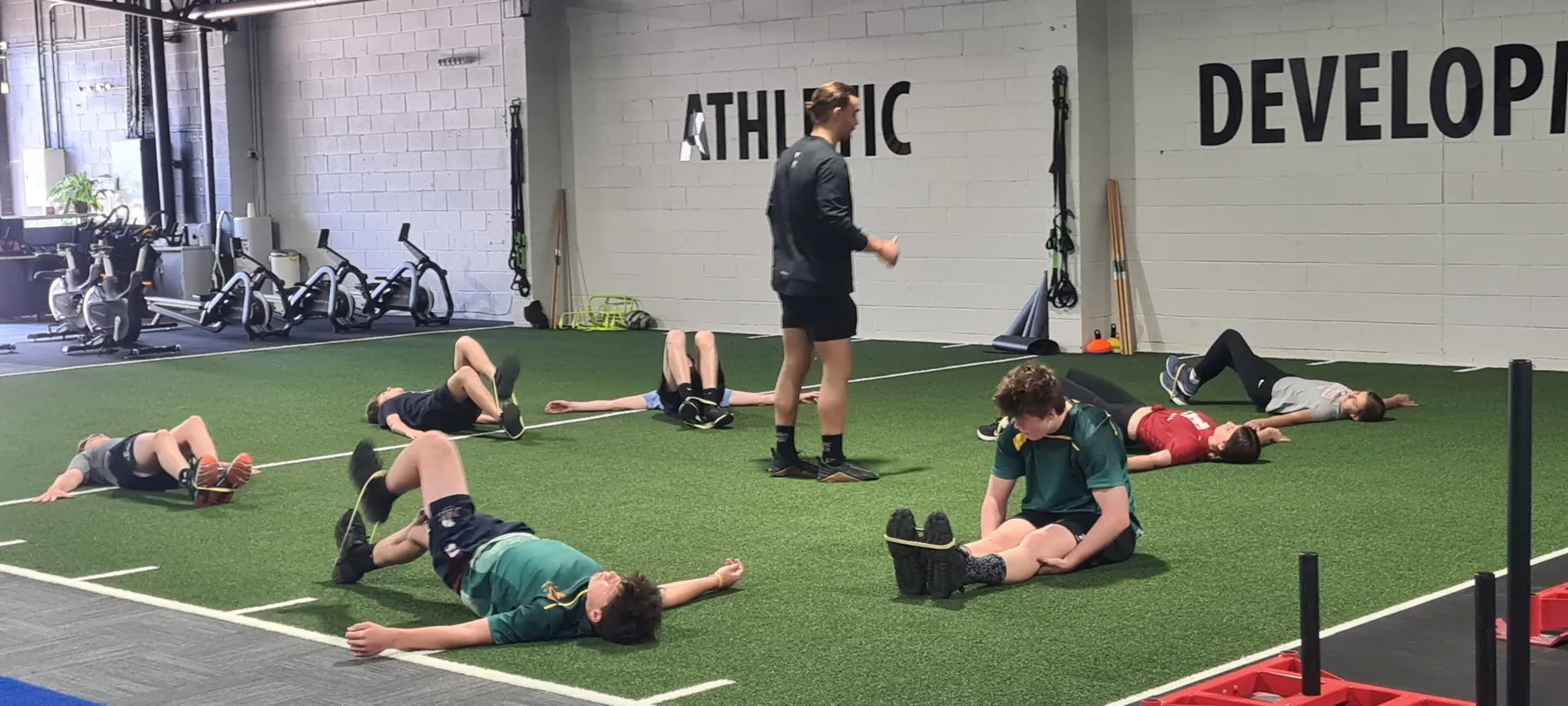 Youth athletes training at ATHLETIX Athletic Development gym